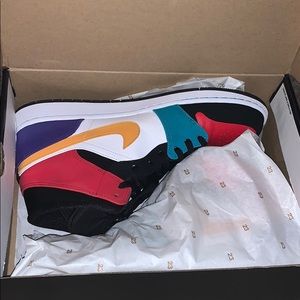 Bred Multi color Jordan 1 Mid